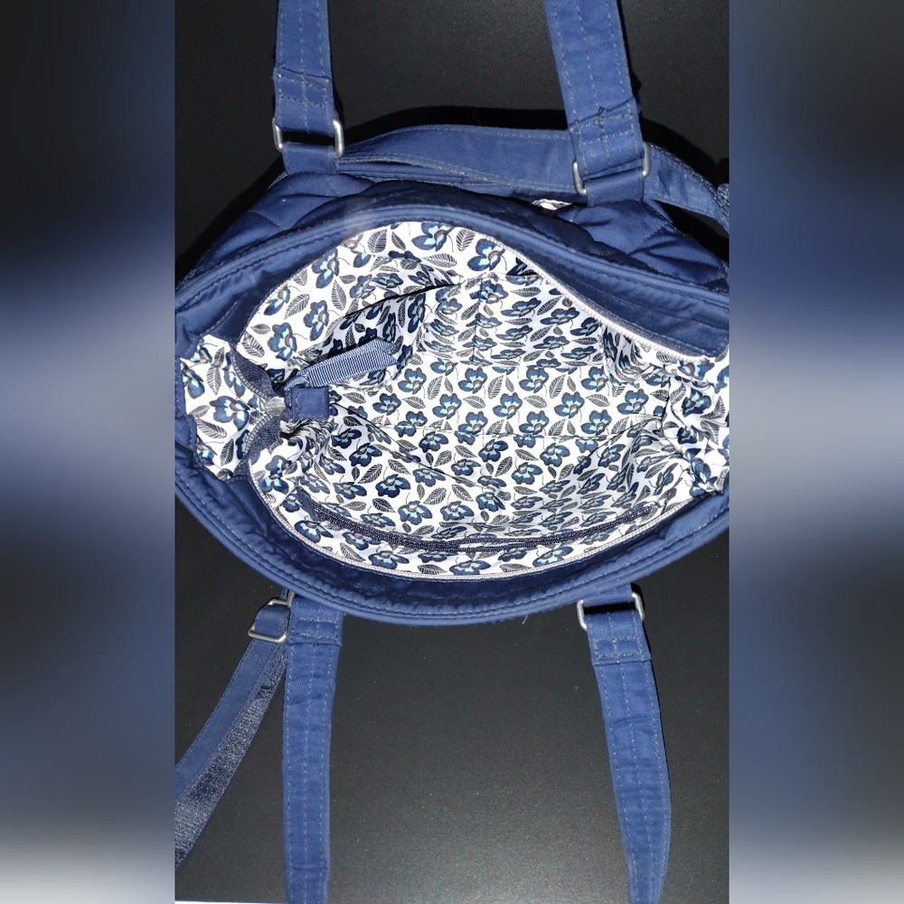 Vera Bradley Navy Blue Quilt Pattern Purse Gem